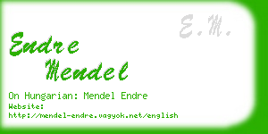 endre mendel business card